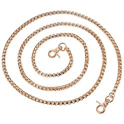 Light Gold Bag Strap Chain, Iron Box Chains, with Alloy Clasps, Unwelded, Light Gold, 49.6 inch(1.26m), 6mm, 1strand/box