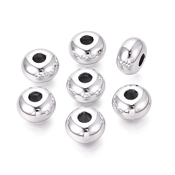 Argent Uv placage acrylique perles européennes, Perles avec un grand trou   , rondelle, argenterie, 13.5~14x8~8.5mm, Trou: 4.5~4.8mm