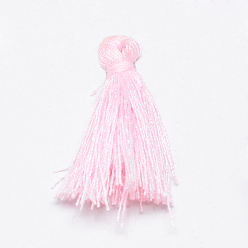 Бледно-Розовый Украшения из кисточек из поликоттона ручной работы, кулон украшения, розовый жемчуг, 29~35 мм