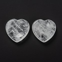 Quartz Crystal Natural Quartz Crystal Massage, Heart, for Face to Lift, Decrease Puffiness and Tighten, 39~40x39.5~40x7~8mm