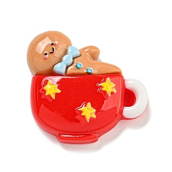 Посуда Рождественские кабошоны из непрозрачной смолы для декодирования, чашка, посуда, 24x25.5x7 мм