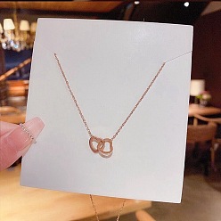 Розовое Золото Ожерелья из нержавеющей стали в форме сердца для женщин, розовое золото , 19.69 дюйм (50 см)