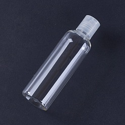 Clear PET Plastic Press Cap Transparent Bottles, Refillable Bottles, Clear, 16x4.6cm, Capacity: about 200ml