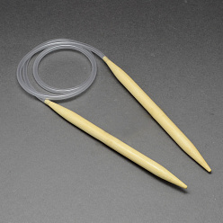 Light Yellow Rubber Wire Bamboo Circular Knitting Needles, More Size Available, Light Yellow, 780~800x2.25mm