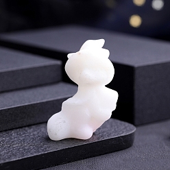 Белый Нефрит Украшения для кукол из натурального ларвикита, для украшения домашнего офиса, 40x30 мм