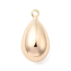 Настоящее золото 18K Латунные подвески, слезинки, реальный 18 k позолоченный, 14.5x8 мм, отверстие : 1.2 мм
