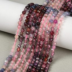 Смешанные камни Нити бусин из натурального танзанита и цветной шпинели, круглые, граненые, 3 мм, отверстие : 0.5 мм, около 128~129 шт / нитка, 15.12''~15.28'' (38.4~38.8 см)