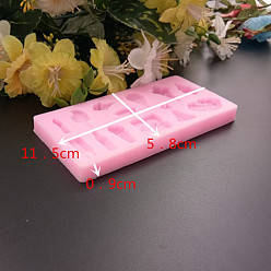 Pink Food Grade Silicone Molds, Fondant Molds, For DIY Cake Decoration, Chocolate, Candy, UV Resin & Epoxy Resin Jewelry Making, Ice Cream, Pink, 115x58x9mm