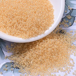 (RR202) Хрустальный с Лимонной Подкладкой Миюки круглые бусины рокайль, японский бисер, (rr 202) лимонный кристалл, 11/0, 2x1.3 мм, Отверстие : 0.8 мм , около 5500 шт / 50 г