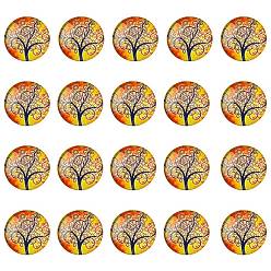 Золотистый Половина раунд / купол дерево шаблон стекло Flatback кабошоны для поделок проектов, золотые, 25x6 мм