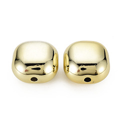 Gold UV Plating Acrylic European Large Hole Beads, Rectangle, Gold, 28.5x27x18mm, Hole: 4mm