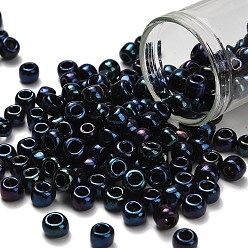 (82) Metallic Blue Iris Тохо 3/0 круглые бусины, японский бисер, (82) металлический синий ирис, 5 мм, отверстие : 1.5 мм, Около 60 шт / 10 г