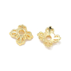 Золотой Сплав шарик крышки, долговечный, стойки покрытие, цветок, золотые, 8x8x2 мм, отверстие : 1.6 мм