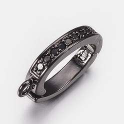 Черный Цвет Металла Латунный микропаве из циркония, подвеска навесная навесная, с петлей, чёрные, металлический черный , 15x9x2 мм, отверстие : 1 мм