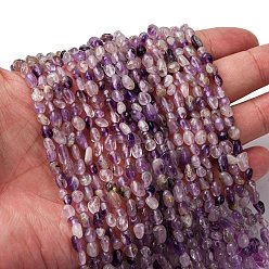 Rutilated Кварц Натуральный фиолетовый рутилированный кварц, самородки, 5~9x4~6x3~4.5 мм, отверстие : 0.7 мм, около 75~89 шт / нитка, 15.35'' (39 см) ~ 15.94'' (40.5 см)