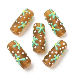 Седло Коричневый Эмалевые бусины ручной работы в технике лэмпворк, бусины ручной работы, бугристая колонна с морскими звездами, седло коричневый, 29.5~30.5x13.5~16 мм, отверстие : 3 мм