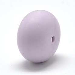 Лиловый Пищевые экологически чистые силиконовые бусины, рондель, сирень, 14x8 мм, отверстие : 3 мм
