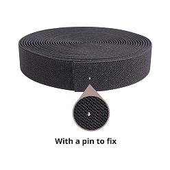 Black Flat Elastic Rubber Cord/Band, Webbing Garment Sewing Accessories, Black, 24.5x2mm, about 5.46 yards(5m)/roll