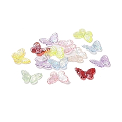 (52) Непрозрачная лаванда Прозрачные акриловые подвески, бабочка, поиск ювелирных изделий своими руками, разноцветные, 20x27x3 мм, отверстие : 1 мм, 781 шт / 500 г