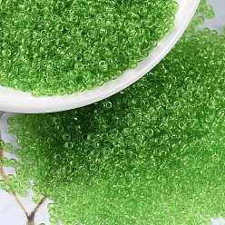 (RR144) Transparent Lime Миюки круглые бусины рокайль, японский бисер, (р-р 144) прозрачный лайм, 15/0, 1.5 мм, Отверстие : 0.7 мм , около 27777 шт / 50 г