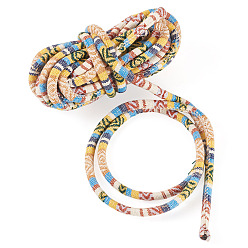 Желтый 5М нейлоновые плетеные круглые шнуры в этническом стиле, желтые, 5~6 мм