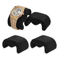 Черный Бархатные подушечки для демонстрации ювелирных изделий, часов и браслетов, чёрные, 7.55x4.9x3.55 см