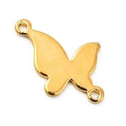 Golden Rack Plating Brass Connector Charms, Long-Lasting Plated, Butterfly Links, Golden, 11x18x1mm, Hole: 1.2mm