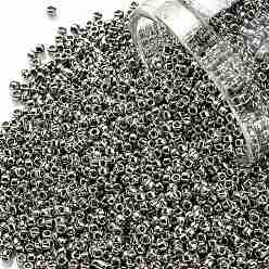 (713) Olympic Silver Metallic Toho runde Rocailles, japanische Rocailles, (713) olympisches Silbermetallic, 15/0, 1.5 mm, Bohrung: 0.7 mm, über 3000pcs / Flasche, 10 g / Flasche