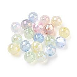 Color mezclado Perlas de resina opaca chapadas en UV, cuentas de imitación de gato, iridiscente, rondo, color mezclado, 8 mm, agujero: 1.8 mm