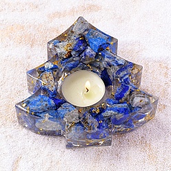 Ляпис-Лазурь Подсвечник из смолы и лазурита в виде рождественских елок, товары для украшения дома, 110 мм