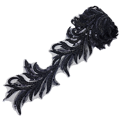 Черный 2 ярдов полиэстеровой ткани для шитья цветочных украшений, с картонной карточкой, чёрные, 130x3 мм