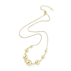 Настоящее золото 18K Латунные ожерелья с покрытием стойки, долговечный, без свинца и кадмия, круглые, реальный 18 k позолоченный, 16.89 дюйм (42.9 см)