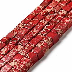 (123L) Белый крем непрозрачный блеск Натуральные имперские нитки из бисера яшмы, окрашенные, кубические, огнеупорный кирпич, 10~11x10~11x10~11 мм, отверстие : 1 мм, около 39 шт / нитка, 15.35'' (39 см)