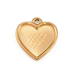 Золотой 304 Настройки кабошон из нержавеющей стали кулон, сердце прелести, золотые, 16.5x15.5x2.5 мм, отверстие : 1.8 мм, Размер лотка: 13x13 мм
