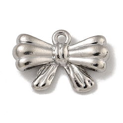 Платина Стойки подвески обшивки сплава, без свинца и без кадмия, бантом прелести, платина, 11x16.5x4 мм, отверстие : 1.4 мм