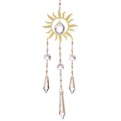 Прозрачный АВ Стеклянные ловцы солнца, Солнечные металлические подвесные украшения для дома, подвесной декор, ясно AB, 360 мм