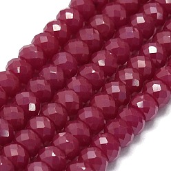 Red Corundum Нити бусин из красного корунда, выращенного в лаборатории, граненые, рондель, 6x4 мм, отверстие : 0.8 мм, около 95~97 шт / нитка, 15.16~15.28 дюйм (38.5~38.8 см)