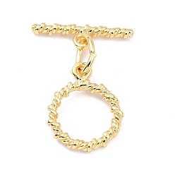 Real 18K Gold Plated & Gunmetal Rack Plating Brass Toggle Clasps, Long-Lasting Plated, Ring, Real 18K Gold Plated & Gunmetal, Ring: 16x13x2mm, Hole: 1.6mm, Bar: 18x5.5x2mm, Hole: 1.6mm