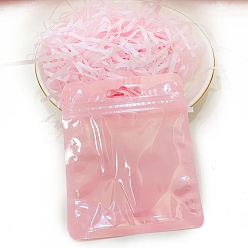 Pink Пластиковые пакеты Инь-Янь цвета макарон с застежкой-молнией, многоразовые упаковочные пакеты, пакеты с самоуплотнением, прямоугольные, розовые, 10x8.5 см