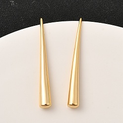 Настоящее золото 18K Серьги-капли из латуни, без никеля , реальный 18 k позолоченный, 41x5 мм