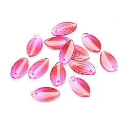 Purpur Transparente Glas-Anhänger, Lotusblütenblatt, Ton zwei, Purpur, 20.5x12x2.5 mm, Bohrung: 1 mm