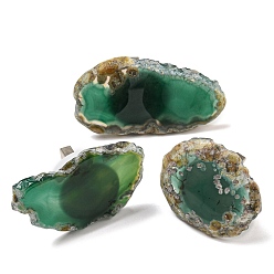 чирок Окрашенный и нагреваемый натуральный ломтик агата, USB-ночник, украшение, ночник из целебного камня для домашнего декора спальни, зелено-синие, 38~67.5x33~41x26~27 мм