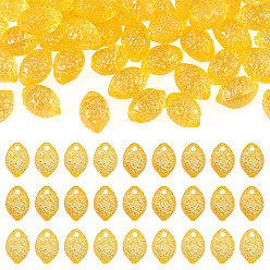 Золотистый 50 шт прозрачные акриловые бусины, лимон, Топ пробуренной, золотые, 13.5x9.5x9 мм, отверстие : 1.8 мм