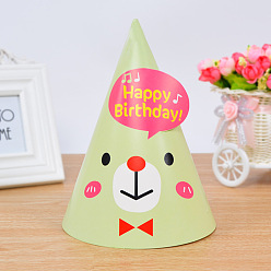 Медведь Бумажные праздничные шляпы конус, товары для украшения детского дня рождения, Медведь Pattern, 150x210 мм