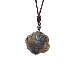 Цветок Кулоны из натурального лабрадорита, цветок, 31.50 дюйм (80 см)