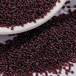 (RR313) Cranberry Gold Luster MIYUKI Round Rocailles Beads, Japanese Seed Beads, (RR313) Cranberry Gold Luster, 15/0, 1.5mm, Hole: 0.7mm, about 5555pcs/bottle, 10g/bottle