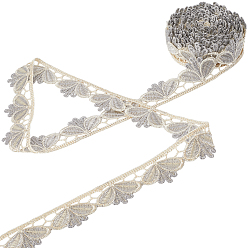 Серый 6ярдов полиэстеровой волнистой кружевной ленты, серые, 1-1/8 дюйм (30 мм), 6 ярдов / комплект