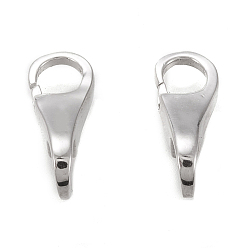 Платина Антикоррозийное покрытие родием 925 застежки-клешни из стерлингового серебра, с печатью 925, платина, 14.5x6x5.5 мм, отверстие : 4 мм