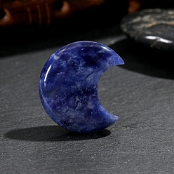 Содалитовое Натуральный содалитовый массажер из пальмового камня, Камень беспокойства для терапии беспокойства, луна, 30x25x8 мм