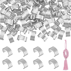 Платина 120шт. латунные складные обжимные концы, цилиндрический обжимной шнур, кожаная застежка-шнур, платина, 13x6x8.5 мм, внутренний диаметр: 12 мм